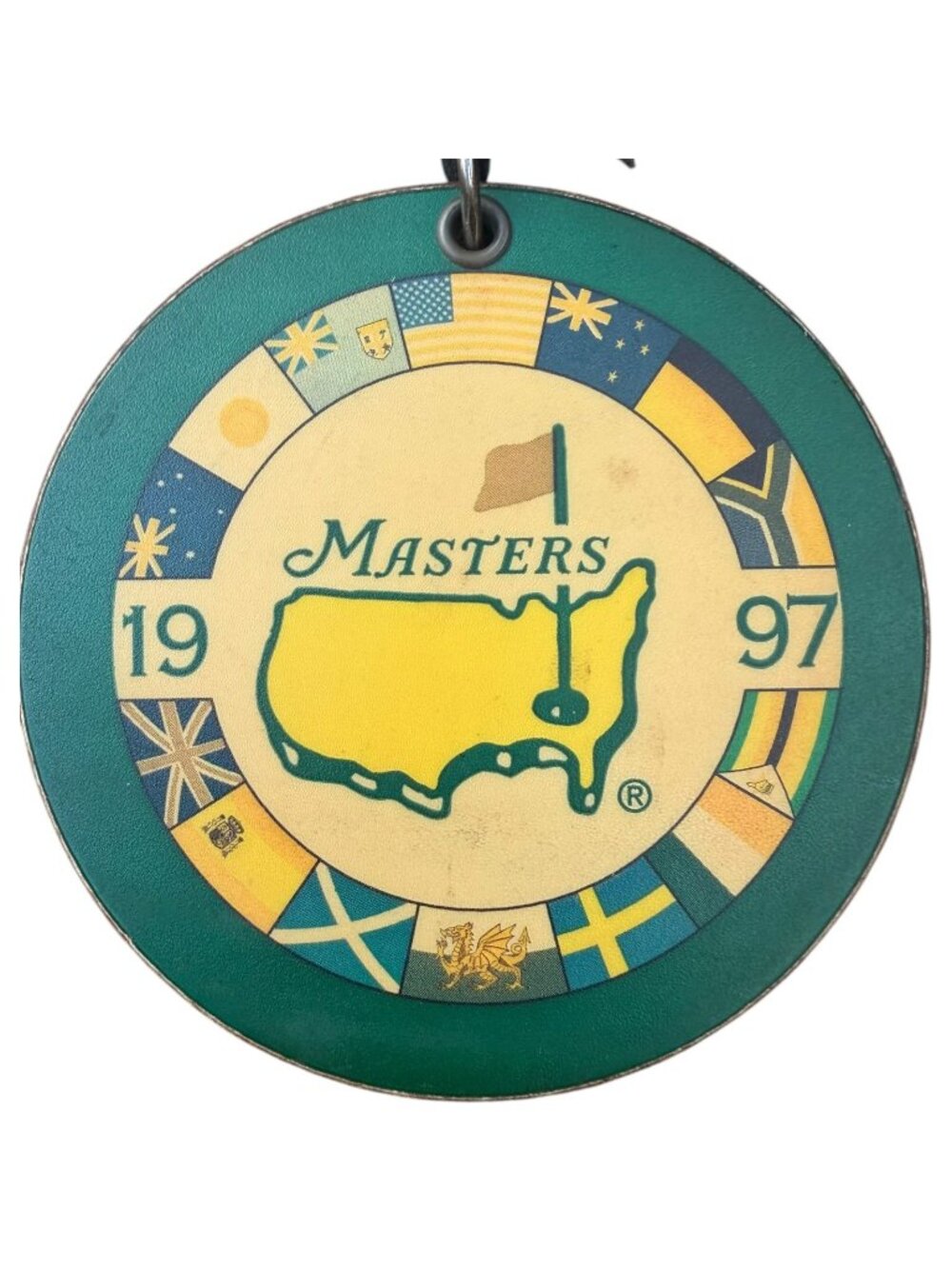 Vtg 1997 Masters Tournament Bag Tag Augusta National Golf Club Tiger Woods Win